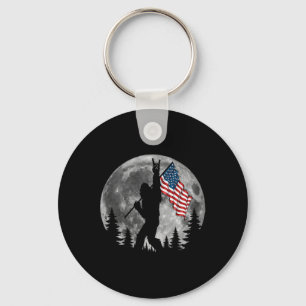 Bigfoot Amerikaanse vlag Sasquatch Patriottische 4 Sleutelhanger