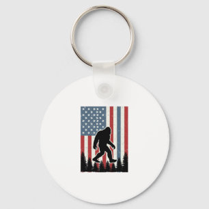Bigfoot Amerikaanse Vlag Vintage Vector T-shirt On Sleutelhanger