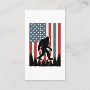 Bigfoot Amerikaanse Vlag Vintage Vector T-shirt On Visitekaartje