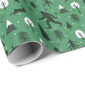 Bigfoot and Jackalope in de Bossen Pattern Dark Gr Cadeaupapier (Rol Hoek)
