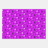 Bigfoot and Jackalope in de Bossen Pattern Paars Inpakpapier Vel (Voorkant)