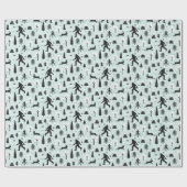 Bigfoot and Jackalope in the Bossen Pattern Blue Cadeaupapier (Vlak)