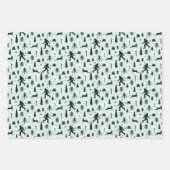 Bigfoot and Jackalope in the Bossen Pattern Blue Inpakpapier Vel (Voorkant 3)