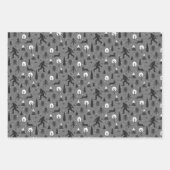 Bigfoot and Jackalope in the Bossen Pattern Grey Inpakpapier Vel (Voorkant 2)