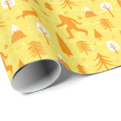 Bigfoot and Jackalope in the Bossen Pattern YelOrg Cadeaupapier (Rol Hoek)