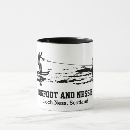 Bigfoot and Nessie Loch Ness Personalized Text Mok (Midden)