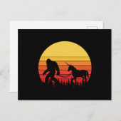 Bigfoot and Unicorn in one Retro Design Briefkaart (Voorkant / Achterkant)