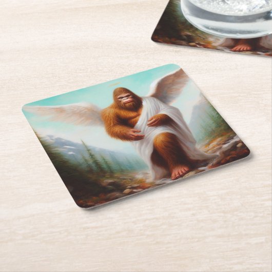 Bigfoot Angel Kartonnen Onderzetters (Schuin)