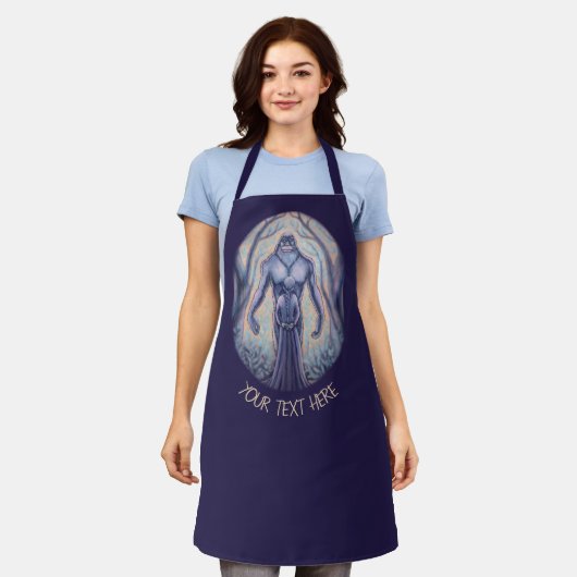 Bigfoot Aprons Personalized Sasquatch Art Aprons Schort (Gedragen)