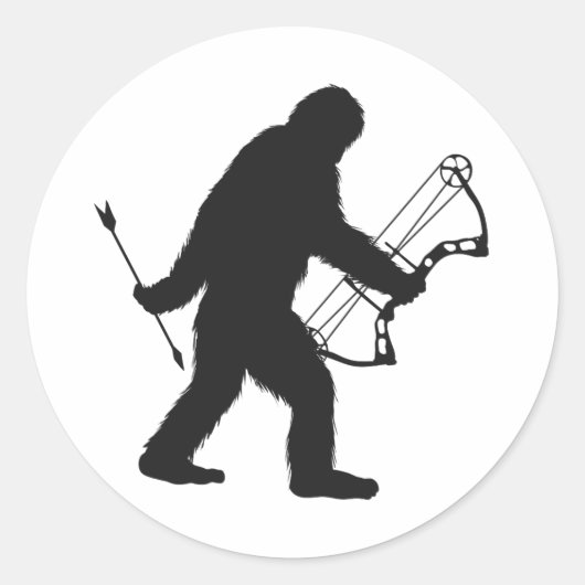 Bigfoot Archer silhouette Ronde Sticker (Voorkant)