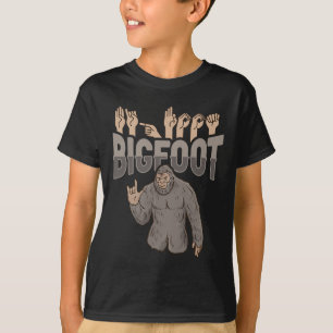 Bigfoot ASL Handgebaar Doof Gehoorverlies Awarene T-shirt