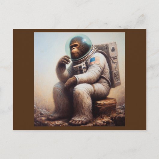Bigfoot Astronaut Briefkaart (Voorkant)