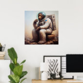 Bigfoot Astronaut Poster (Thuiskantoor)