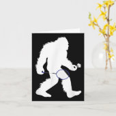 Bigfoot Badminton Player Sasquatch Shuttle Kaart (Gele Bloem)