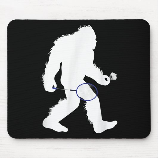 Bigfoot Badminton Player Sasquatch Shuttle Muismat (Voorkant)