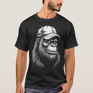 Bigfoot Ballcap T-shirt – Cool Sasquatch Graphic S
