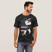 Bigfoot Baseball American Flag Sasquatch Softball T-shirt (Voorkant volledig)