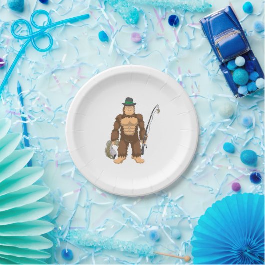Bigfoot Bass Vist Sasquatch Visser Papieren Bordje (Feest)
