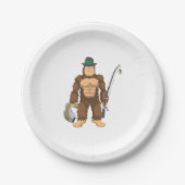Bigfoot Bass Vist Sasquatch Visser Papieren Bordje (Voorkant)