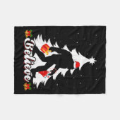 Bigfoot Believe Christmas Tree Funny Santa Sasquat Fleece Deken (Voorkant (Horizontaal))