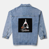 Bigfoot Believe kerstShirt Denim Jacket (Achterkant)