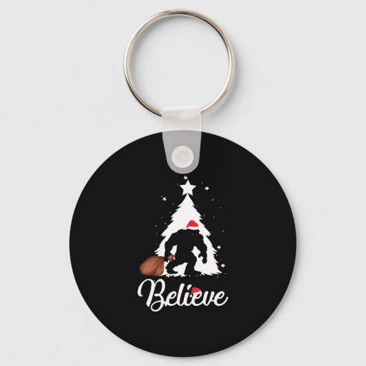 Bigfoot Believe kerstShirt Sleutelhanger (Voorkant)