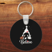 Bigfoot Believe kerstShirt Sleutelhanger (Voorkant)