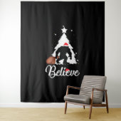 Bigfoot Believe kerstShirt Wandkleed (In situ)