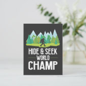 Bigfoot Believer Joke Sasquatch hide Champion Briefkaart (Staand voorkant)