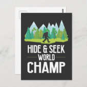Bigfoot Believer Joke Sasquatch hide Champion Briefkaart (Voorkant / Achterkant)