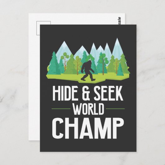 Bigfoot Believer Joke Sasquatch hide Champion Briefkaart (Voorkant / Achterkant)