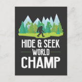 Bigfoot Believer Joke Sasquatch hide Champion Briefkaart (Voorkant)