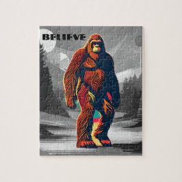 Bigfoot Believer Kleurrijke Sasquatch Motivatie Legpuzzel