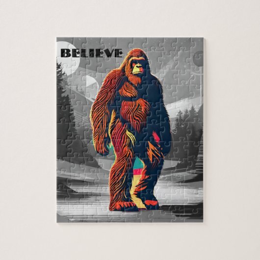 Bigfoot Believer Kleurrijke Sasquatch Motivatie Legpuzzel (Verticaal)