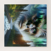 Bigfoot, Bergen, Rivier en Bos Legpuzzel (Horizontaal)