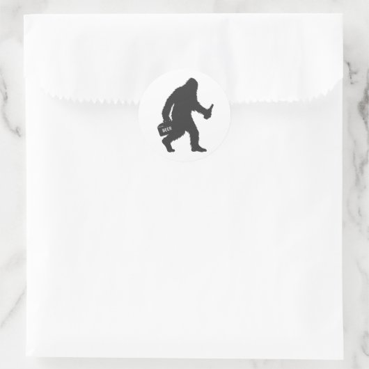 Bigfoot biersilhouet ronde sticker (Tas)