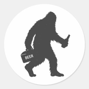 Bigfoot biersilhouet ronde sticker