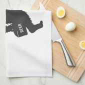 Bigfoot biersilhouet theedoek (Quarter Fold)