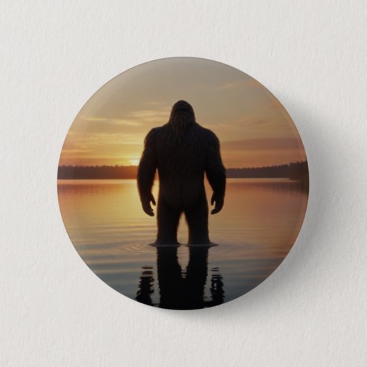 Bigfoot bij Sunset Lake Ronde Button 5,7 Cm (Voorkant)