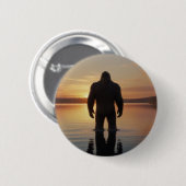 Bigfoot bij Sunset Lake Ronde Button 5,7 Cm (Voorkant /achterkant)