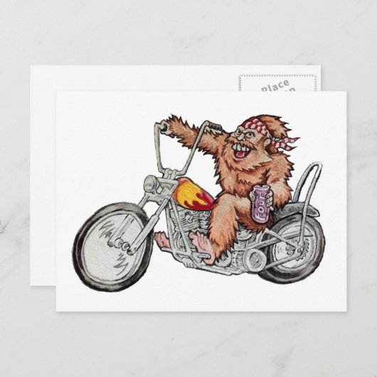 Bigfoot Biker Briefkaart (Voorkant / Achterkant)