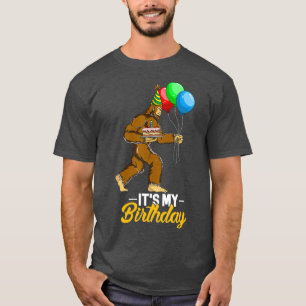 Bigfoot Birthday Cake Balloons Sasquatch Yeti T-shirt