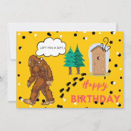 Bigfoot Birthday Funny Gag Flat Wenskaart Kaart