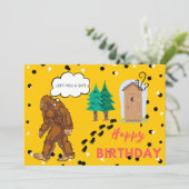 Bigfoot Birthday Funny Gag Flat Wenskaart Kaart (Staand voorkant)