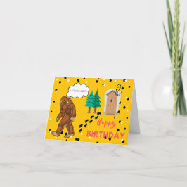 Bigfoot Birthday Gekke Funny Folding Kaart