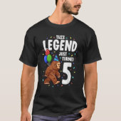 Bigfoot Birthday Party 5 jaar oud Sasquatch Theme T-shirt (Voorkant)