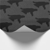 Bigfoot Black Silhouette Carbon Fiber Style Cadeaupapier (Hoek)