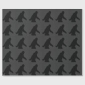 Bigfoot Black Silhouette Carbon Fiber Style Cadeaupapier (Vlak)