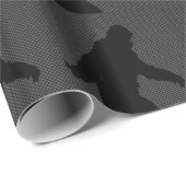 Bigfoot Black Silhouette Carbon Fiber Style Cadeaupapier (Rol Hoek)