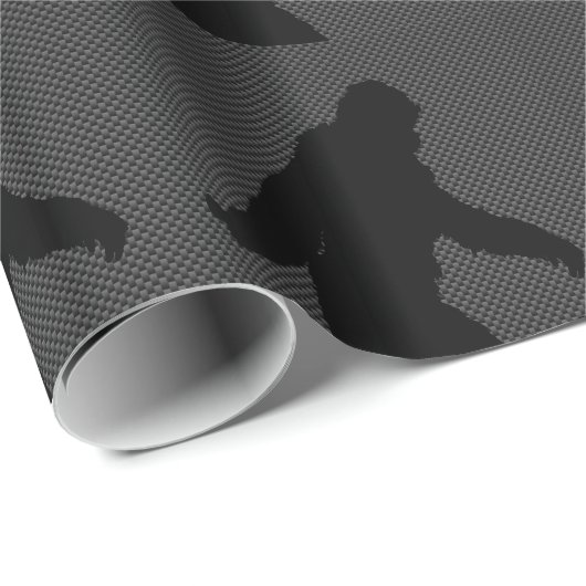 Bigfoot Black Silhouette Carbon Fiber Style Cadeaupapier (Rol Hoek)